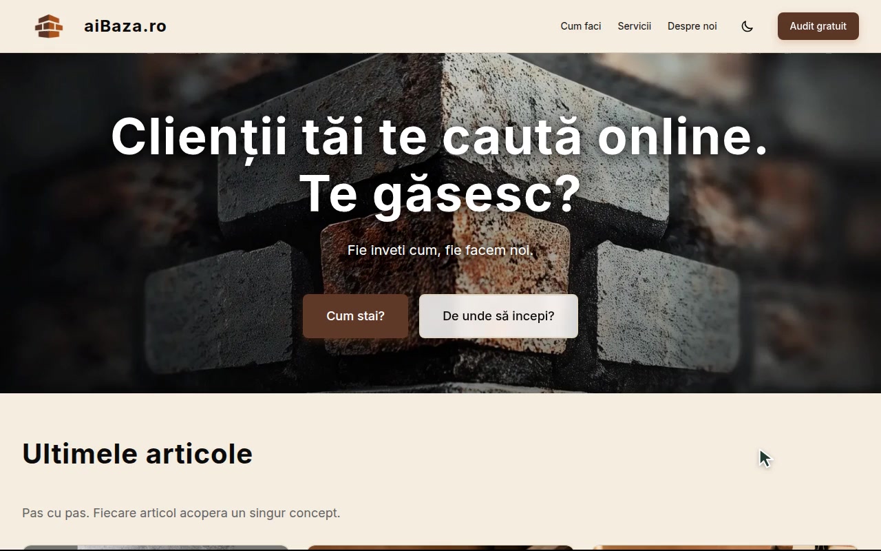 aiBaza.ro: prezență online pas cu pas pentru antreprenori