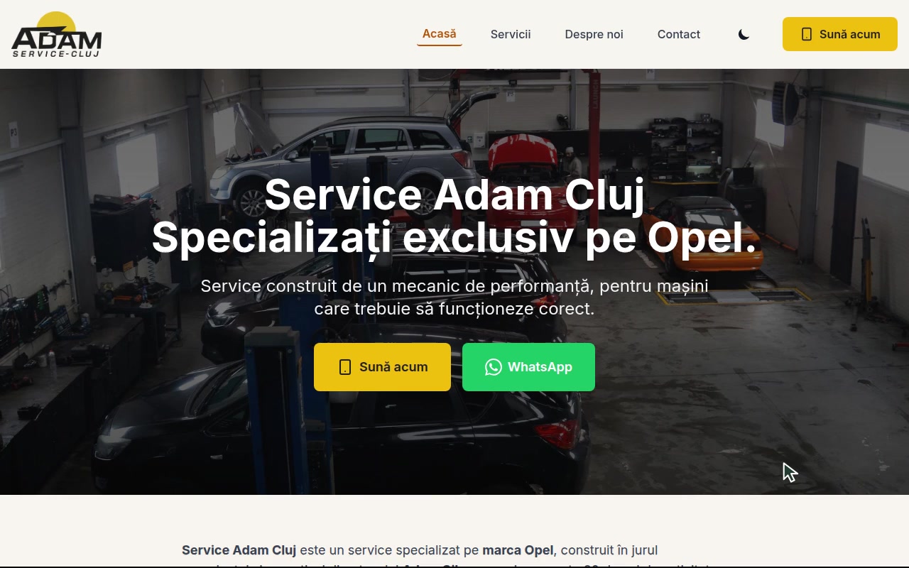 Service Adam Cluj: atelier specializat Opel, servicii și trofee